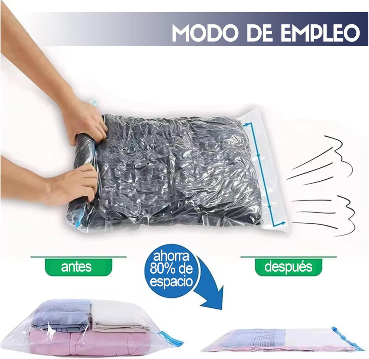 Travel Compression Bags, Roll Up Space Saver for Luggage, Cruise Ship Essentials Cothes(S)