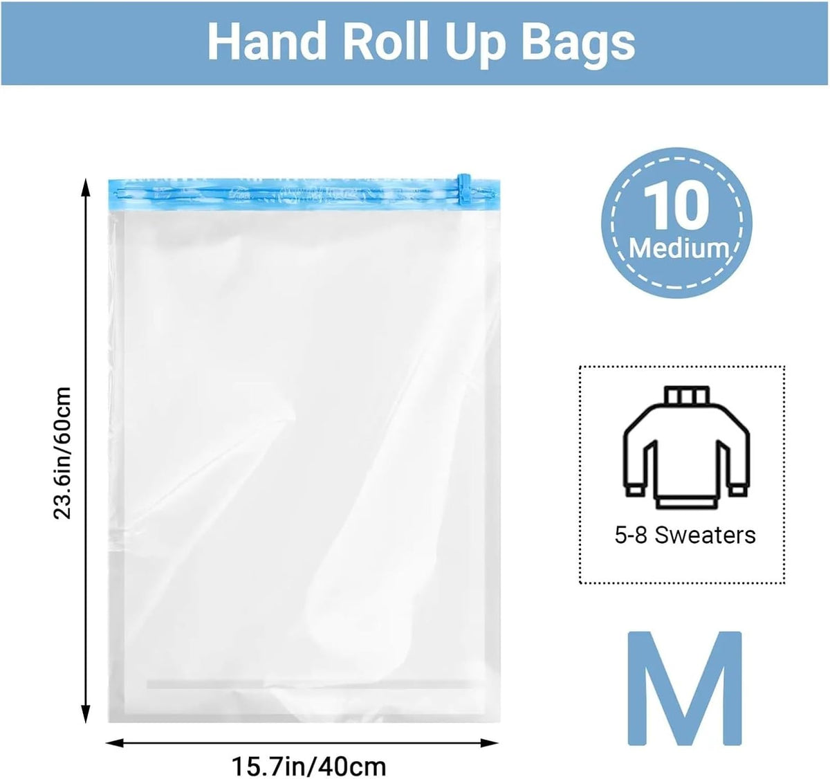 Travel Compression Bags, Roll Up Space Saver for Luggage, Cruise Ship Essentials Cothes(S)