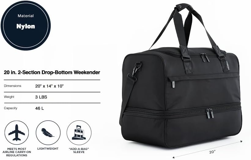 Scotch & Soda Amsterdam Travel Duffel Bag, Black, 20-Inch