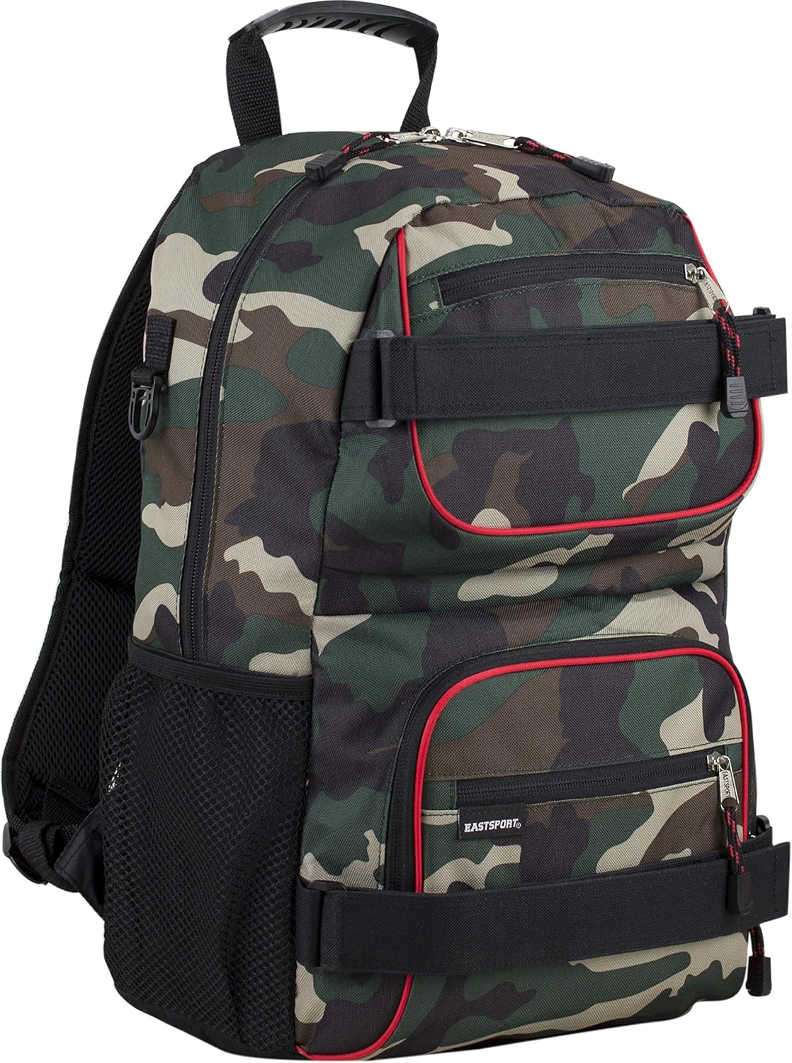 Travel Skateboard Backpack Double Strap Laptop Bag Multi-Sport Design for Men and Women, Camo Black