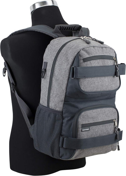 Travel Skateboard Backpack Double Strap Laptop Bag Multi-Sport Design for Men and Women, Camo Black