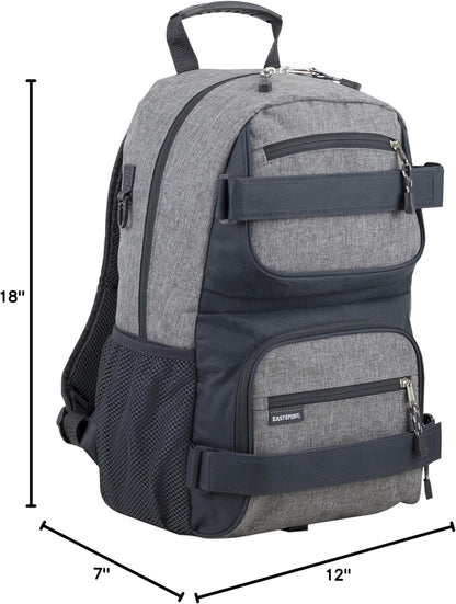 Travel Skateboard Backpack Double Strap Laptop Bag Multi-Sport Design for Men and Women, Camo Black
