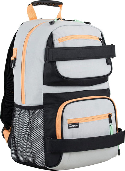 Travel Skateboard Backpack Double Strap Laptop Bag Multi-Sport Design for Men and Women, Camo Black