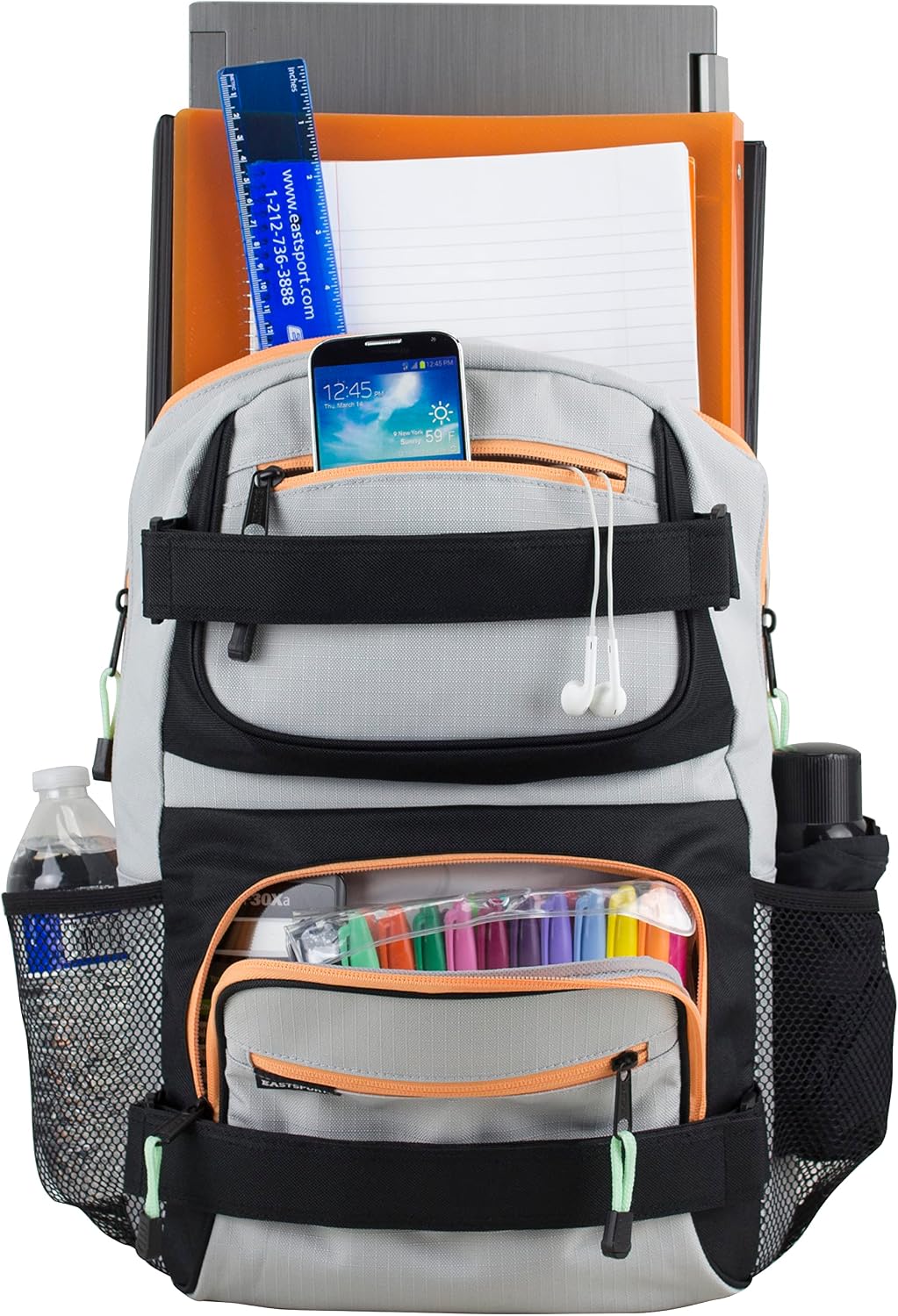 Travel Skateboard Backpack Double Strap Laptop Bag Multi-Sport Design for Men and Women, Camo Black