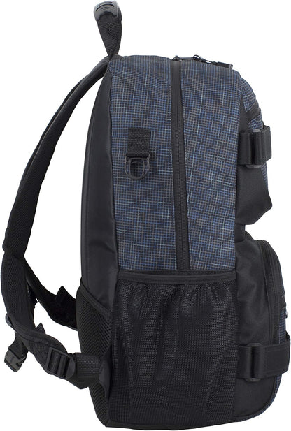 Travel Skateboard Backpack Double Strap Laptop Bag Multi-Sport Design for Men and Women, Camo Black
