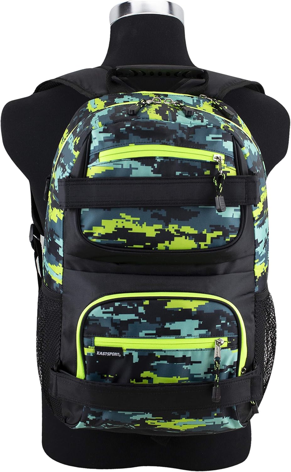 Travel Skateboard Backpack Double Strap Laptop Bag Multi-Sport Design for Men and Women, Camo Black