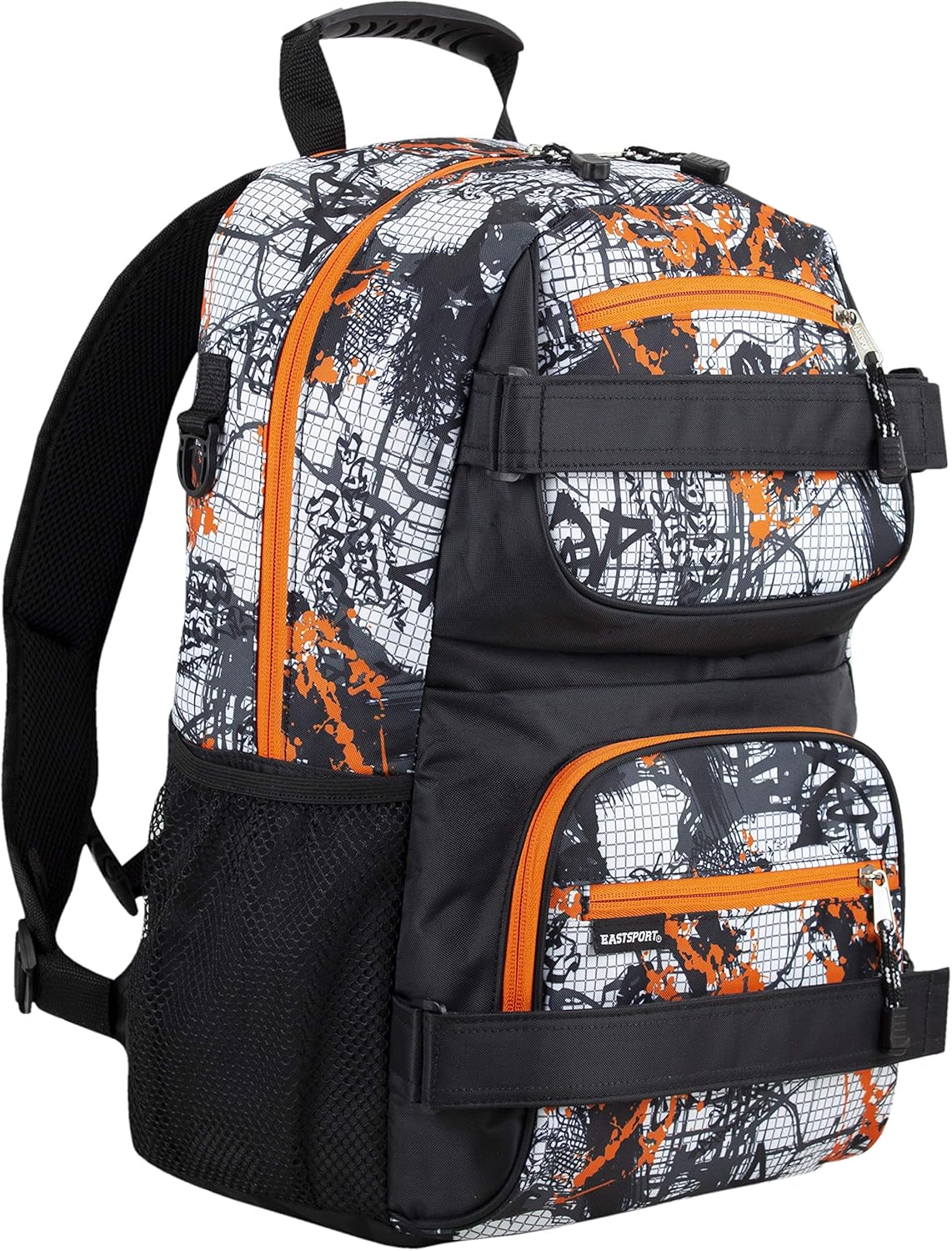 Travel Skateboard Backpack Double Strap Laptop Bag Multi-Sport Design for Men and Women, Camo Black