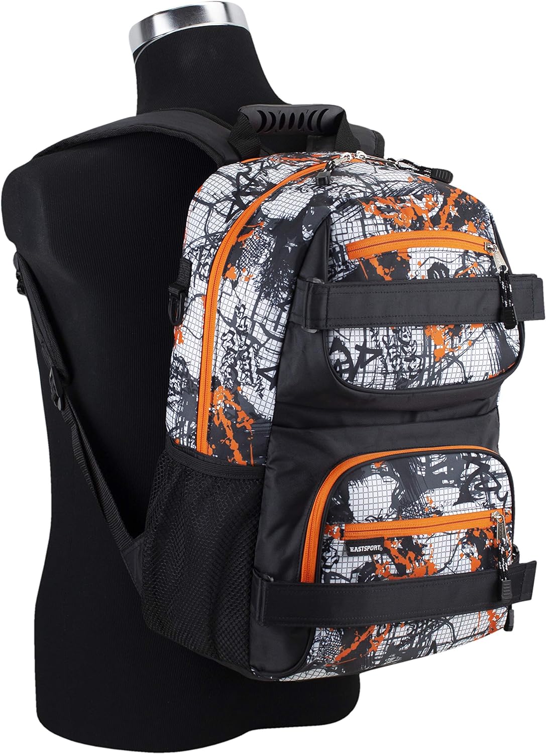 Travel Skateboard Backpack Double Strap Laptop Bag Multi-Sport Design for Men and Women, Camo Black
