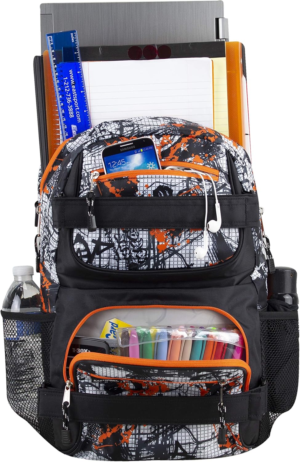 Travel Skateboard Backpack Double Strap Laptop Bag Multi-Sport Design for Men and Women, Camo Black