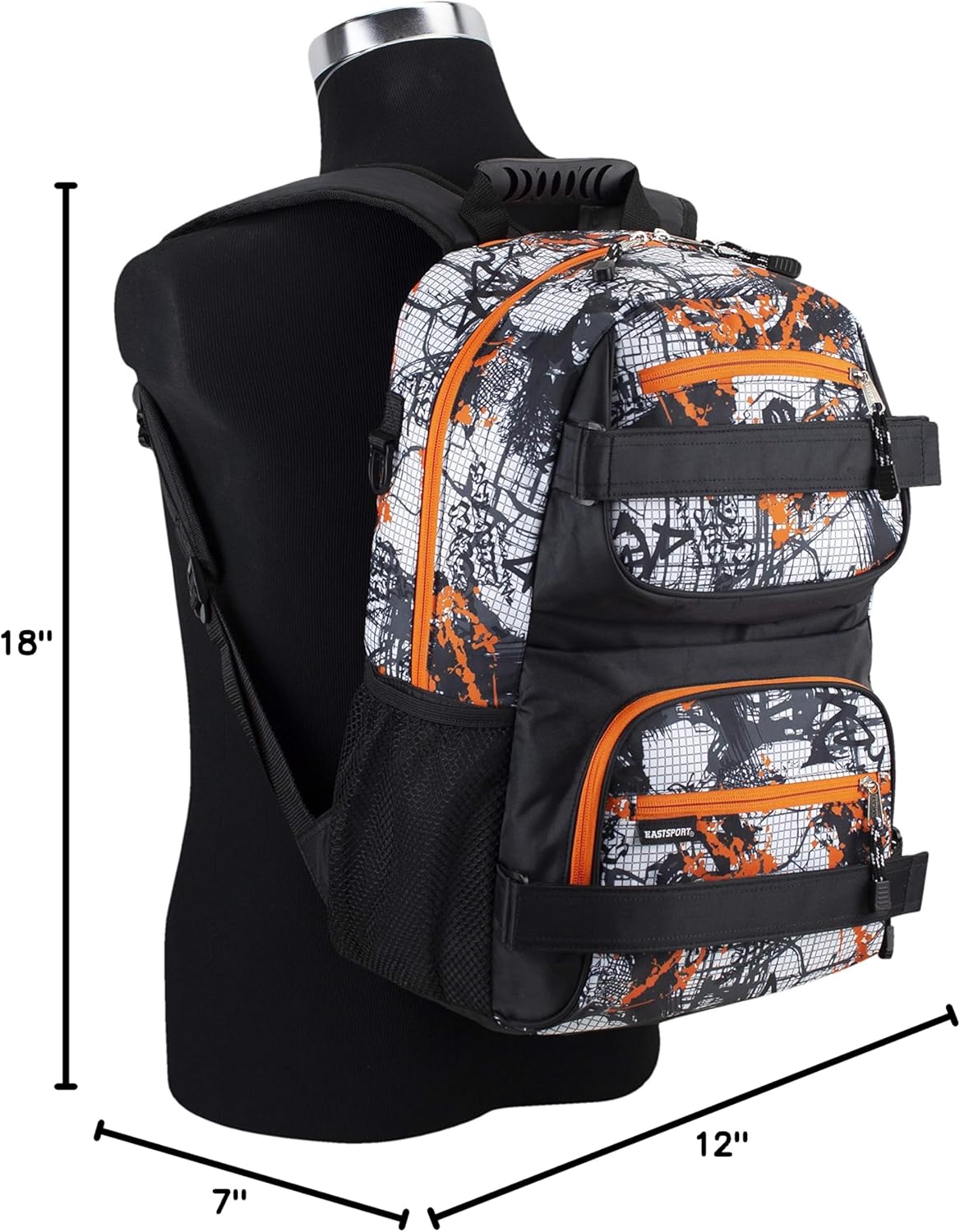 Travel Skateboard Backpack Double Strap Laptop Bag Multi-Sport Design for Men and Women, Camo Black