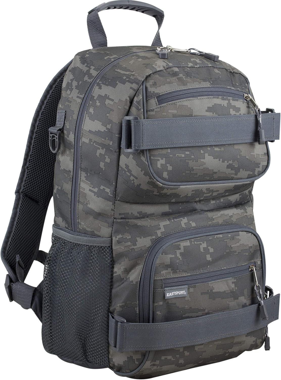 Travel Skateboard Backpack Double Strap Laptop Bag Multi-Sport Design for Men and Women, Camo Black