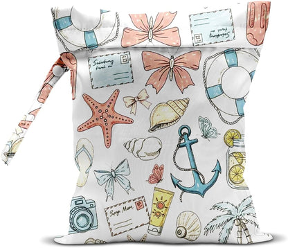 Wet Dry Wet Bag for Swimsuit Towel Baby Travel Cloth Diapers Beach Gym Toiletries Makeup Storage Bag Summer Vacation Essential Holiday Summer Vibes Beach