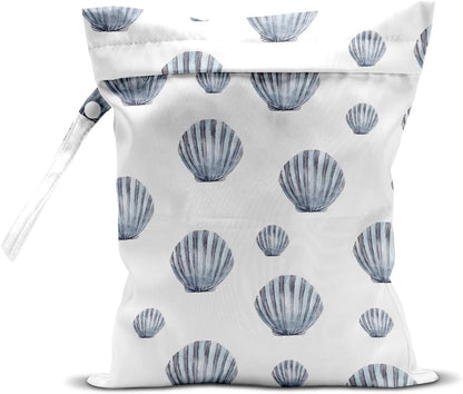 Wet Bag, Wet Dry Bag, Wet Bag for Swimsuit, Travel, Beach, Pool, Diapers, Dirty Yoga Gym Clothes, Makeup Bag, Waterproof Reusable Beach Bag Ocean Decor Starfish Sea Horse Anchor