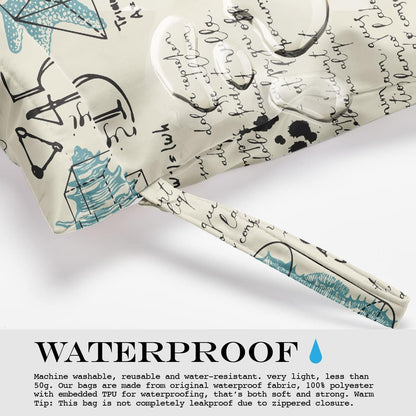 Wet Bag, Wet Dry Bag, Wet Bag for Swimsuit, Travel, Beach, Pool, Diapers, Dirty Yoga Gym Clothes, Makeup Bag, Waterproof Reusable Beach Bag Ocean Decor Starfish Sea Horse Anchor