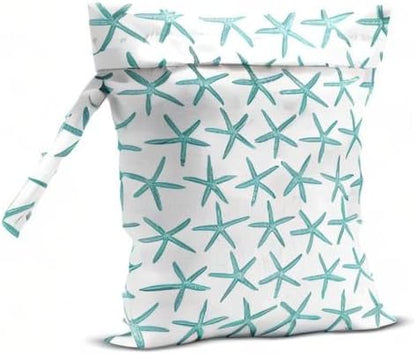 Wet Bag, Wet Dry Bag, Wet Bag for Swimsuit, Travel, Beach, Pool, Diapers, Dirty Yoga Gym Clothes, Makeup Bag, Waterproof Reusable Beach Bag Ocean Decor Starfish Sea Horse Anchor