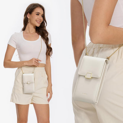 Vulkitty Cell Phone Purse with Crossbody Strap, Small Crossbody Purse for Women, Mobile Phone Bags, Leather Passport Bag