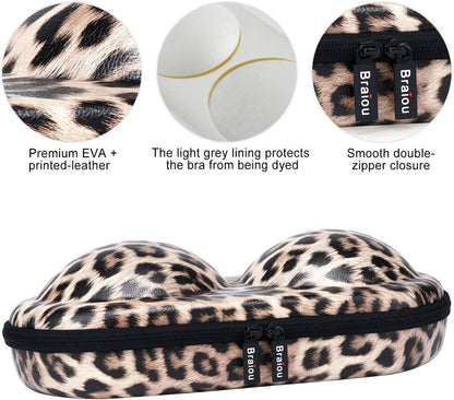 Bra Case Premium Lingerie Travel Bag Zip Underwear Organizer Bag for A-C Cup (Light Yellow)