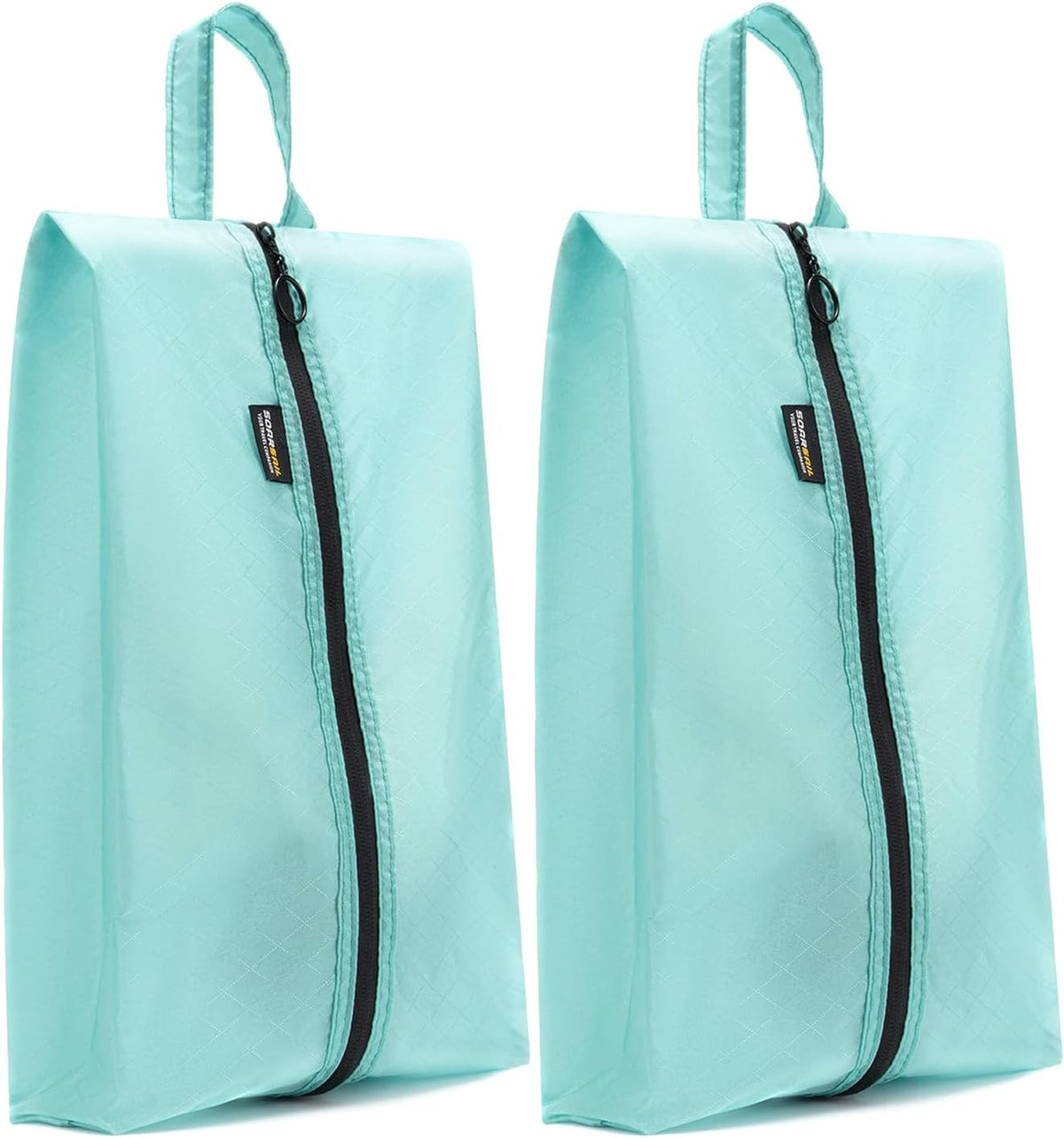 2 Pack Shoe Bags for Travel, Water-Resistant Organizers, Cyan | 100D Composite Nylon, Translucent Design, Large Capacity, Odor and Dust Protection For Gym, Soccer, Golf, Tennis, Baseball