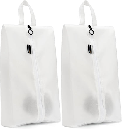 2 Pack Shoe Bags for Travel, Water-Resistant Organizers, Cyan | 100D Composite Nylon, Translucent Design, Large Capacity, Odor and Dust Protection For Gym, Soccer, Golf, Tennis, Baseball
