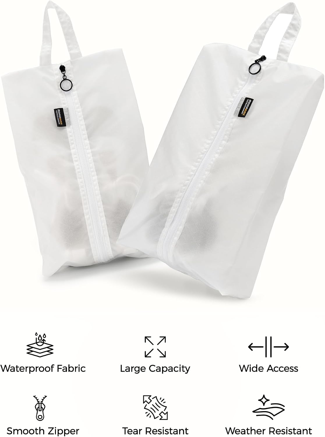 2 Pack Shoe Bags for Travel, Water-Resistant Organizers, Cyan | 100D Composite Nylon, Translucent Design, Large Capacity, Odor and Dust Protection For Gym, Soccer, Golf, Tennis, Baseball