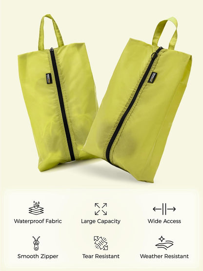 2 Pack Shoe Bags for Travel, Water-Resistant Organizers, Cyan | 100D Composite Nylon, Translucent Design, Large Capacity, Odor and Dust Protection For Gym, Soccer, Golf, Tennis, Baseball