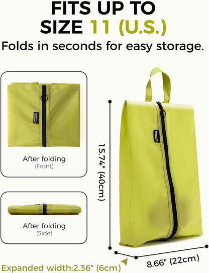 2 Pack Shoe Bags for Travel, Water-Resistant Organizers, Cyan | 100D Composite Nylon, Translucent Design, Large Capacity, Odor and Dust Protection For Gym, Soccer, Golf, Tennis, Baseball