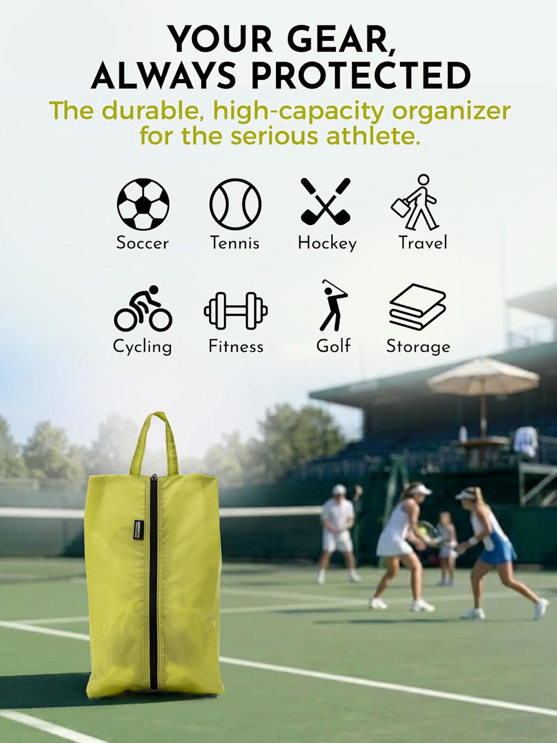2 Pack Shoe Bags for Travel, Water-Resistant Organizers, Cyan | 100D Composite Nylon, Translucent Design, Large Capacity, Odor and Dust Protection For Gym, Soccer, Golf, Tennis, Baseball