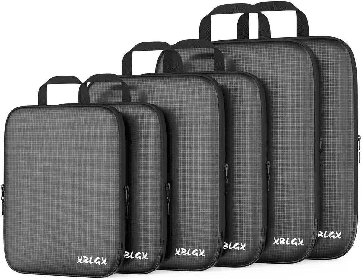 Compression Packing Cubes for Travel Organizer Boxes, Compressible Luggage Cubes Essential Travel Accessories