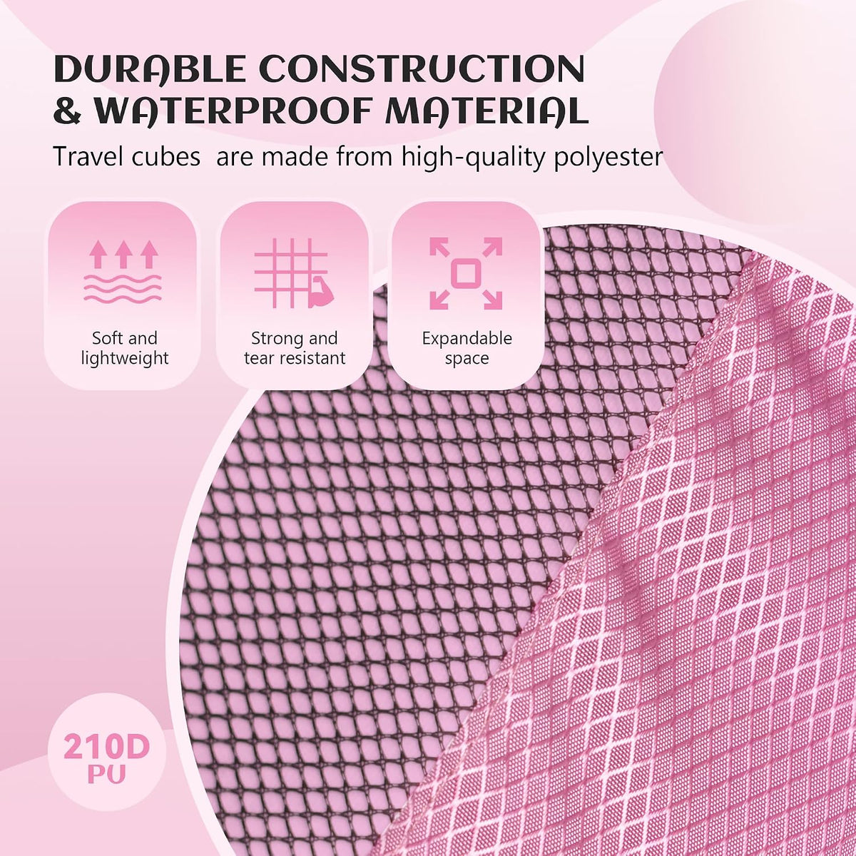 Compression Packing Cubes for Travel Organizer Boxes, Compressible Luggage Cubes Essential Travel Accessories