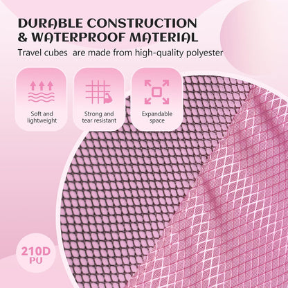 Compression Packing Cubes for Travel Organizer Boxes, Compressible Luggage Cubes Essential Travel Accessories