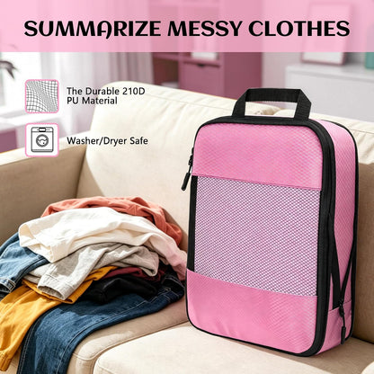 Compression Packing Cubes for Travel Organizer Boxes, Compressible Luggage Cubes Essential Travel Accessories