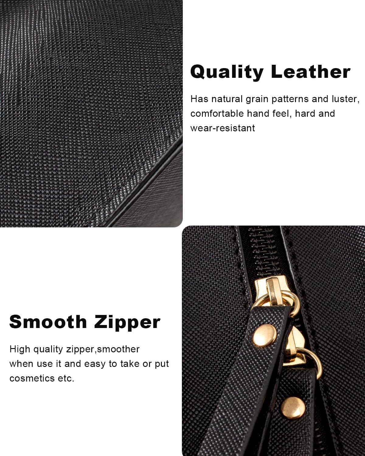 2 Pcs Travel Clear Makeup Bag Set, Clear White Makeup Organizer with Zipper Leather Travel Bags for Toiletries Small Cosmetic Bags for Women Mini Make up Pouch Toiletry Bags Car Essentials