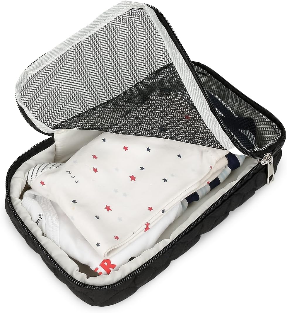 Baby Diaper Bag Organizer Pouches - 2 Pack Waterproof Pod Hanging Diaper Bag Mesh Bag Reusable, Washable or Baby Cloth Diapers (White)