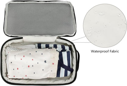 Baby Diaper Bag Organizer Pouches - 2 Pack Waterproof Pod Hanging Diaper Bag Mesh Bag Reusable, Washable or Baby Cloth Diapers (White)