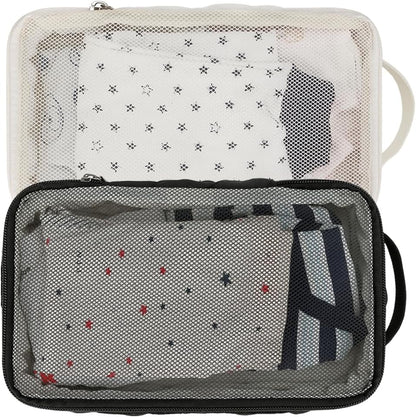 Baby Diaper Bag Organizer Pouches - 2 Pack Waterproof Pod Hanging Diaper Bag Mesh Bag Reusable, Washable or Baby Cloth Diapers (White)