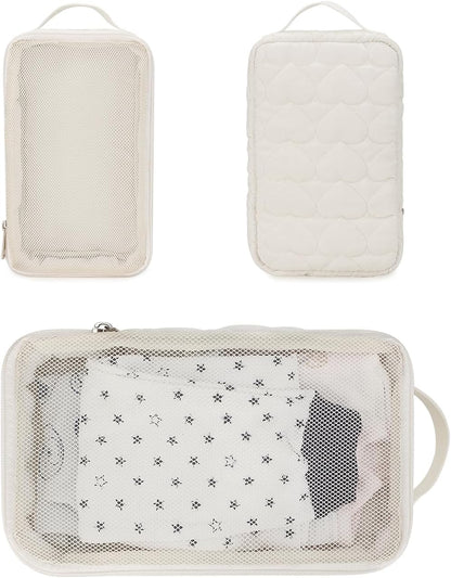 Baby Diaper Bag Organizer Pouches - 2 Pack Waterproof Pod Hanging Diaper Bag Mesh Bag Reusable, Washable or Baby Cloth Diapers (White)