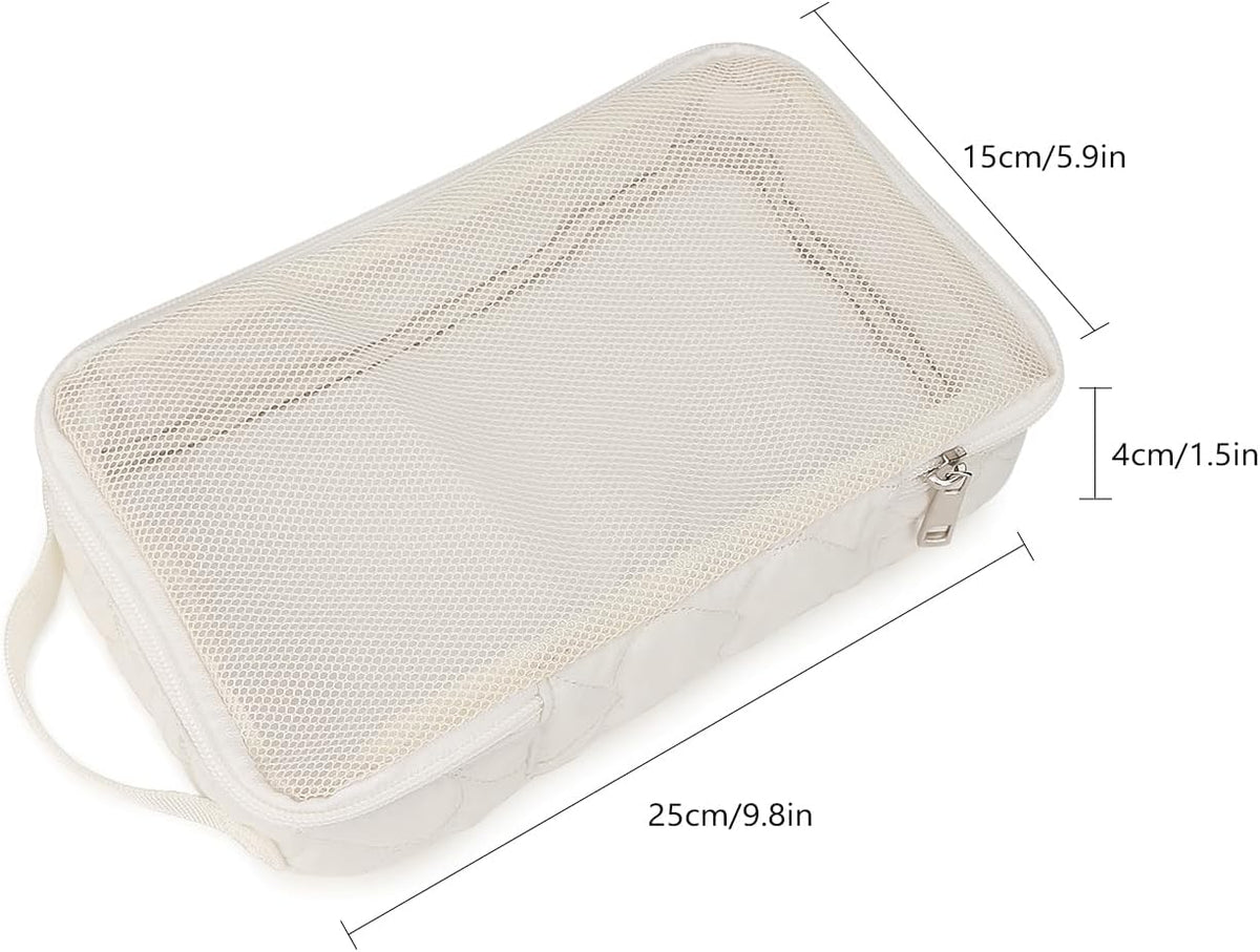 Baby Diaper Bag Organizer Pouches - 2 Pack Waterproof Pod Hanging Diaper Bag Mesh Bag Reusable, Washable or Baby Cloth Diapers (White)