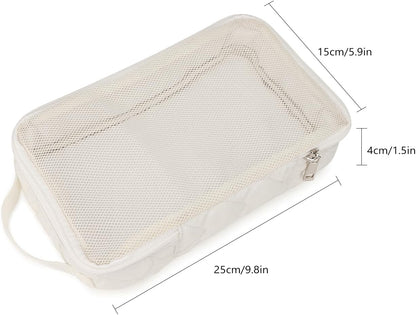 Baby Diaper Bag Organizer Pouches - 2 Pack Waterproof Pod Hanging Diaper Bag Mesh Bag Reusable, Washable or Baby Cloth Diapers (White)