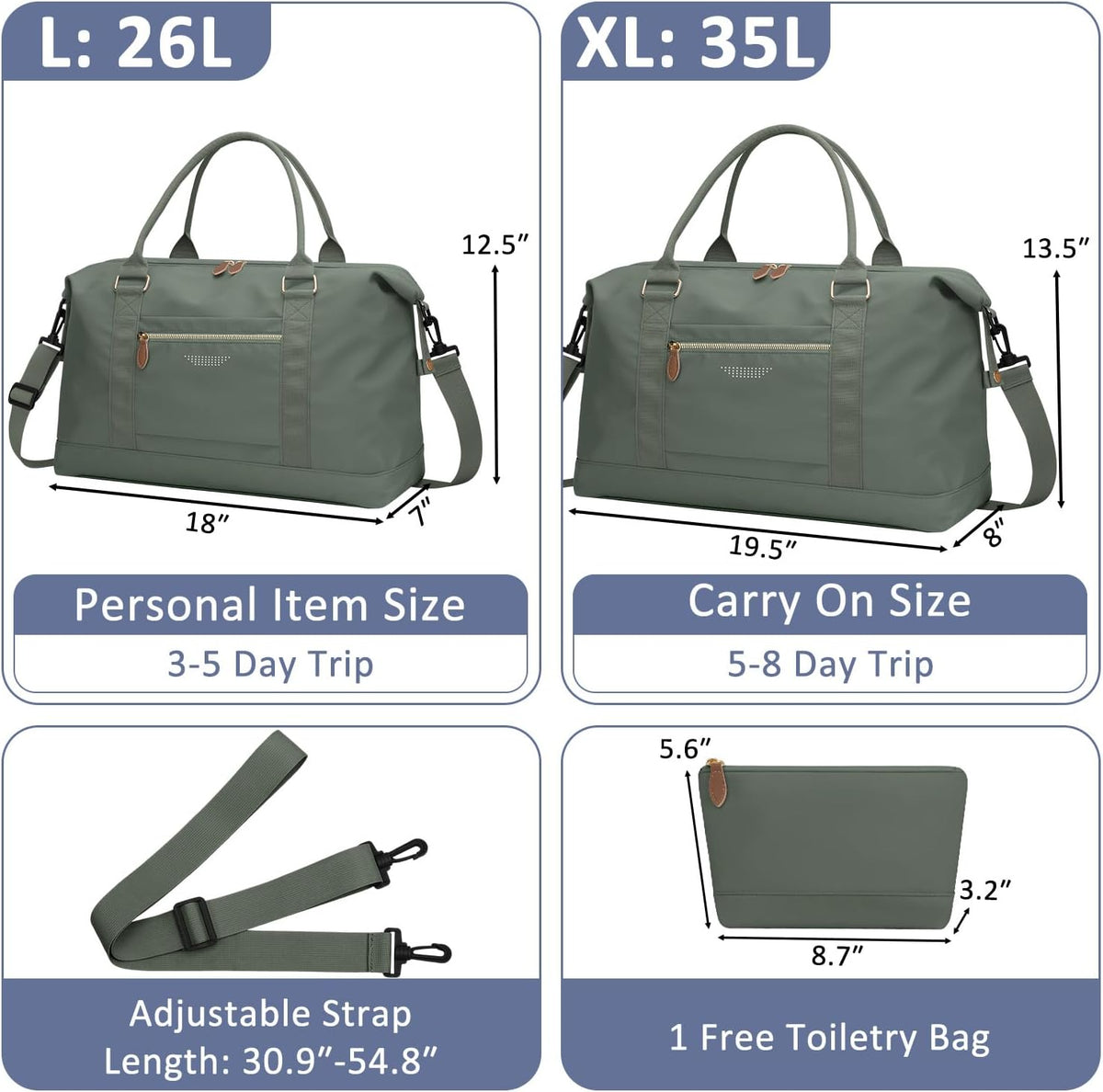 Travel Duffle Bag for Women, Weekender Bags, Hospital Bag for Labor Delivery, Lightweight Tote Duffel Overnight Bag with Luggage Sleeve, Airplane Travel Bags with Toiletry Bag,X-Large,Black