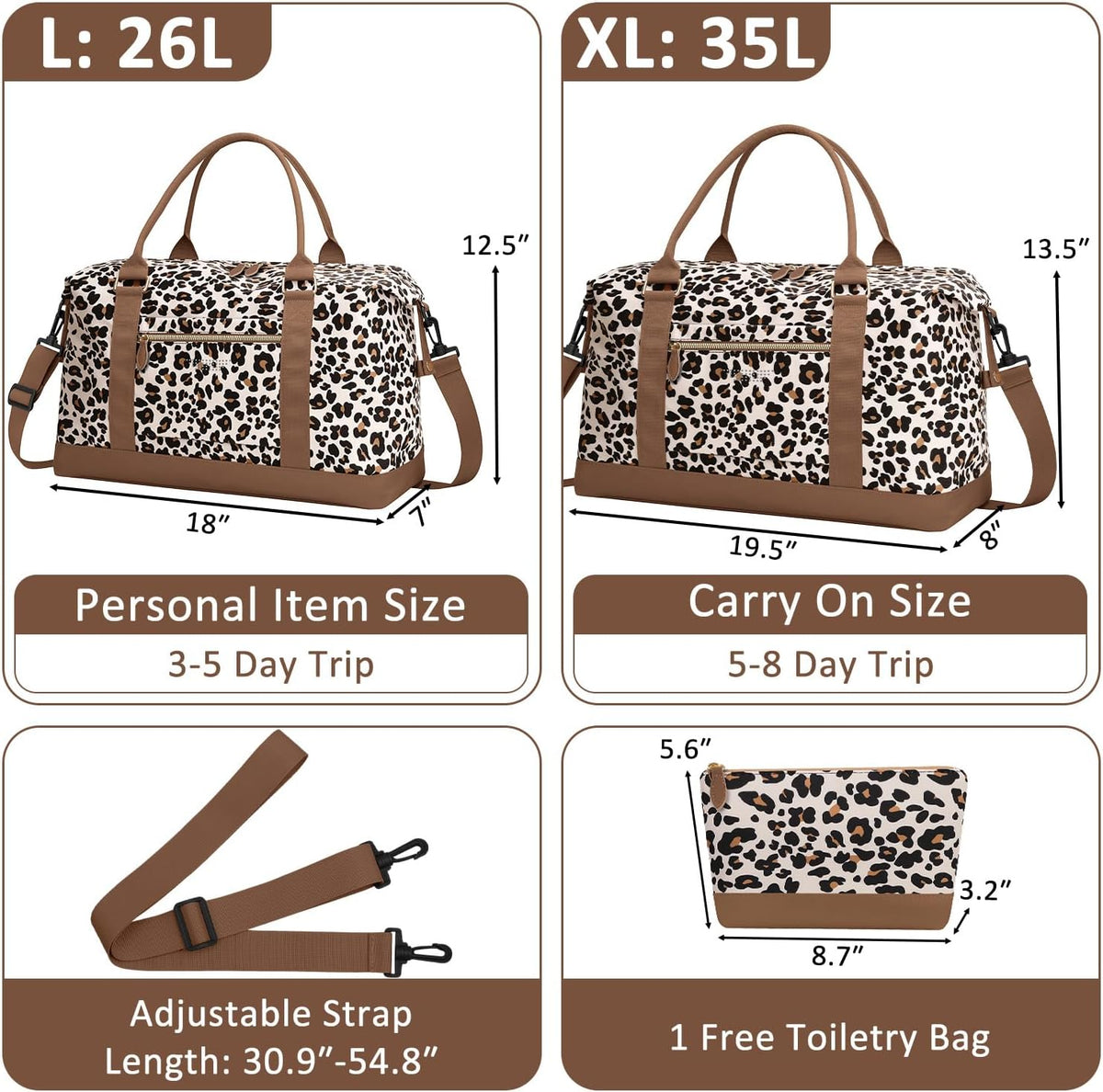 Travel Duffle Bag for Women, Weekender Bags, Hospital Bag for Labor Delivery, Lightweight Tote Duffel Overnight Bag with Luggage Sleeve, Airplane Travel Bags with Toiletry Bag,X-Large,Black