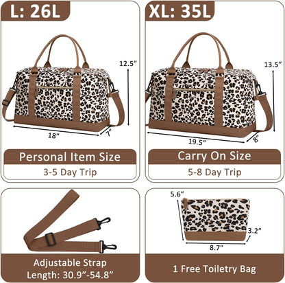 Travel Duffle Bag for Women, Weekender Bags, Hospital Bag for Labor Delivery, Lightweight Tote Duffel Overnight Bag with Luggage Sleeve, Airplane Travel Bags with Toiletry Bag,X-Large,Black