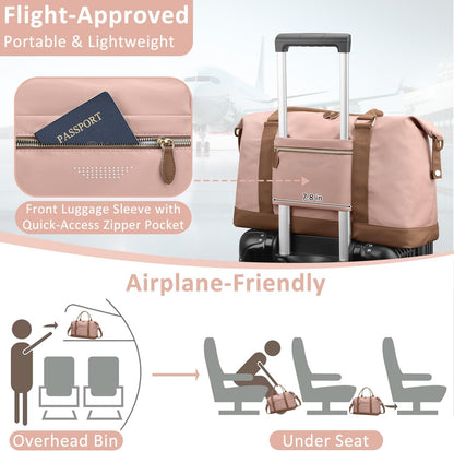 Travel Duffle Bag for Women, Weekender Bags, Hospital Bag for Labor Delivery, Lightweight Tote Duffel Overnight Bag with Luggage Sleeve, Airplane Travel Bags with Toiletry Bag,X-Large,Black