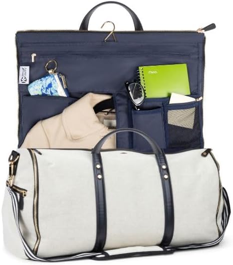 Carry On Bag for Women - Premium Convertible Garment Duffel for Travel, Great as a Garment Bag for Suits and Dresses, with Shoe Pocket and Cute Shoulder Strap