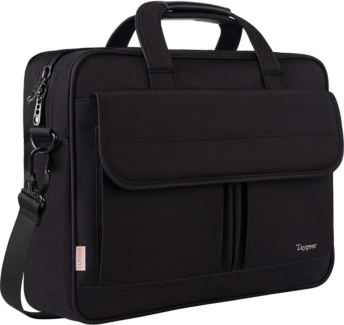 17 Inch Laptop Bag, Professional Business Briefcase for Men, Black | Carry On Padded Messenger Shoulder Bag with Strap, Premium Water Resistant Computer Carrying Case, for Office Work Travel