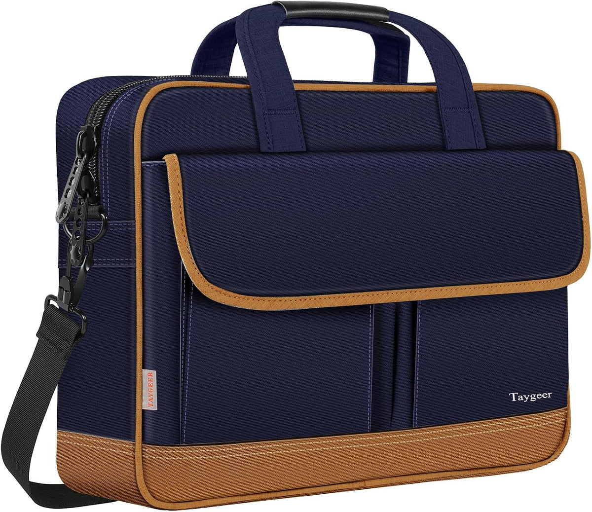 17 Inch Laptop Bag, Professional Business Briefcase for Men, Black | Carry On Padded Messenger Shoulder Bag with Strap, Premium Water Resistant Computer Carrying Case, for Office Work Travel