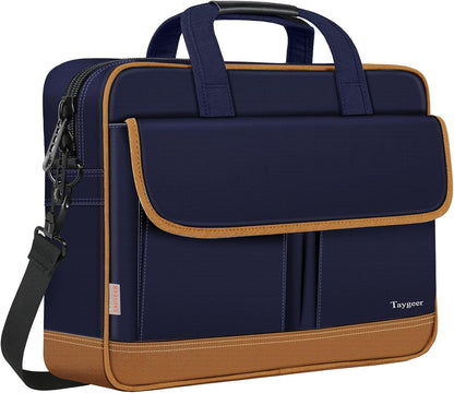 17 Inch Laptop Bag, Professional Business Briefcase for Men, Black | Carry On Padded Messenger Shoulder Bag with Strap, Premium Water Resistant Computer Carrying Case, for Office Work Travel