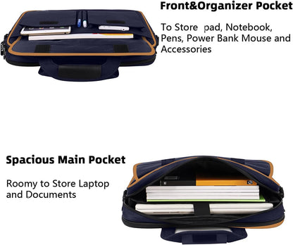 17 Inch Laptop Bag, Professional Business Briefcase for Men, Black | Carry On Padded Messenger Shoulder Bag with Strap, Premium Water Resistant Computer Carrying Case, for Office Work Travel