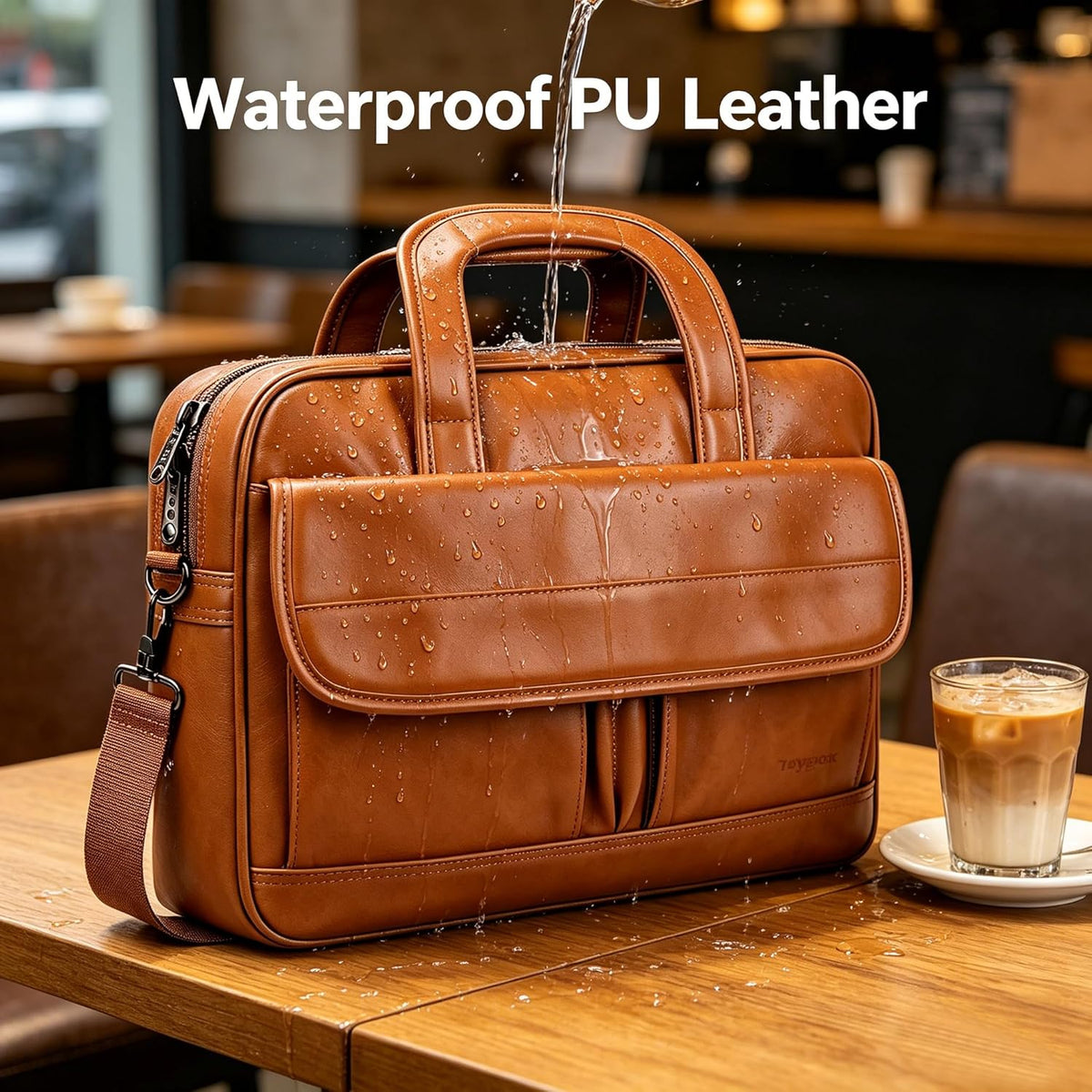 17 Inch Laptop Bag, Professional Business Briefcase for Men, Black | Carry On Padded Messenger Shoulder Bag with Strap, Premium Water Resistant Computer Carrying Case, for Office Work Travel