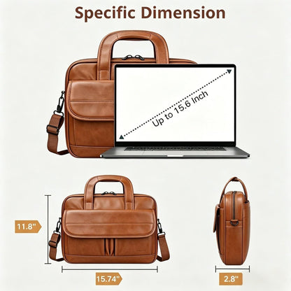 17 Inch Laptop Bag, Professional Business Briefcase for Men, Black | Carry On Padded Messenger Shoulder Bag with Strap, Premium Water Resistant Computer Carrying Case, for Office Work Travel