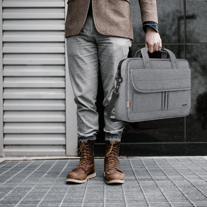 17 Inch Laptop Bag, Professional Business Briefcase for Men, Black | Carry On Padded Messenger Shoulder Bag with Strap, Premium Water Resistant Computer Carrying Case, for Office Work Travel